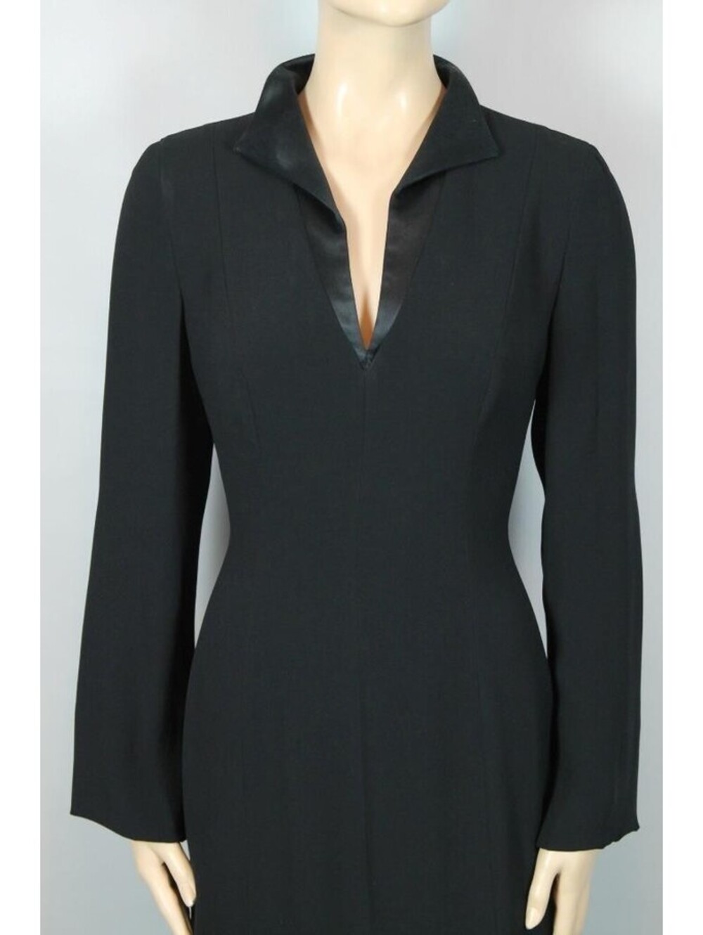 Vintage GIORGIO ARMANI Black Silk Blend Sheath Dress No Sz Tag See Pics EUC #769